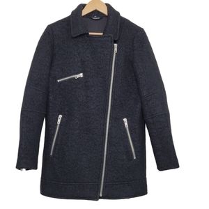 TOPSHOP Women's Coat Oversize Wool Zip Up Size 6